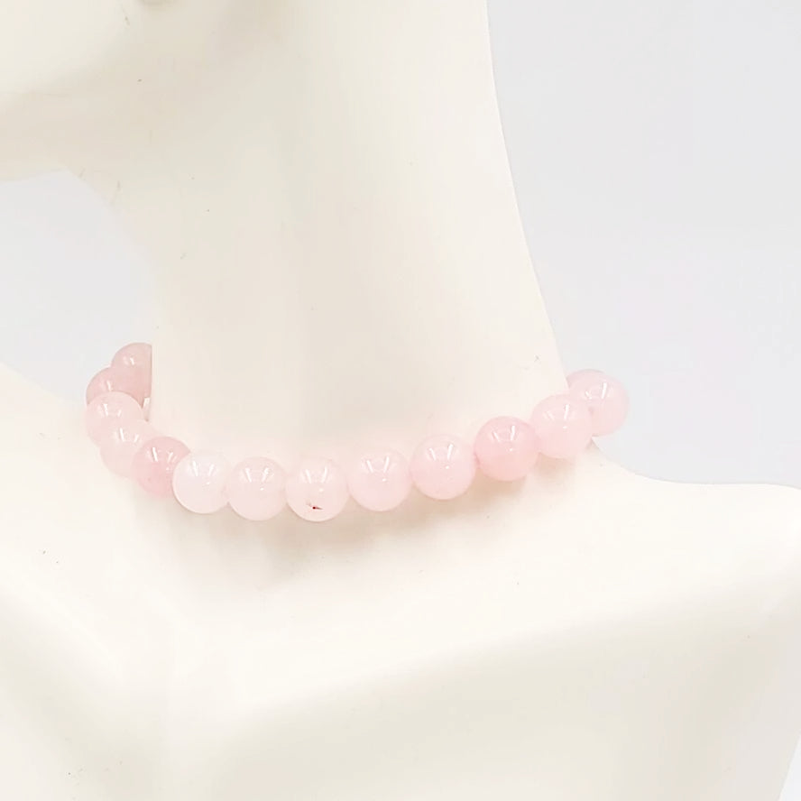 Rose Quartz Bead Bracelet 8mm