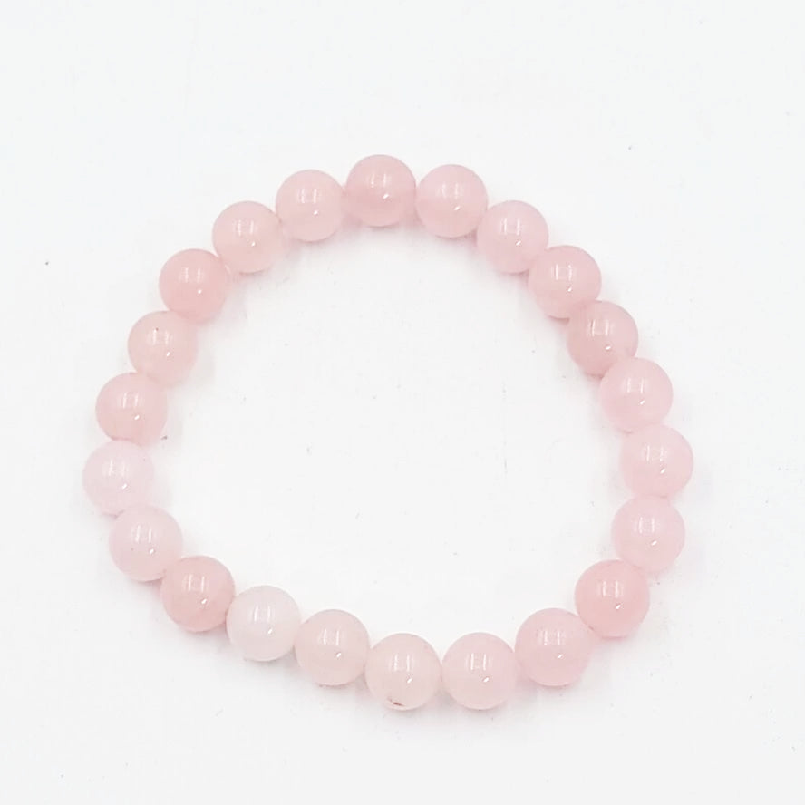 Rose Quartz Bead Bracelet 8mm