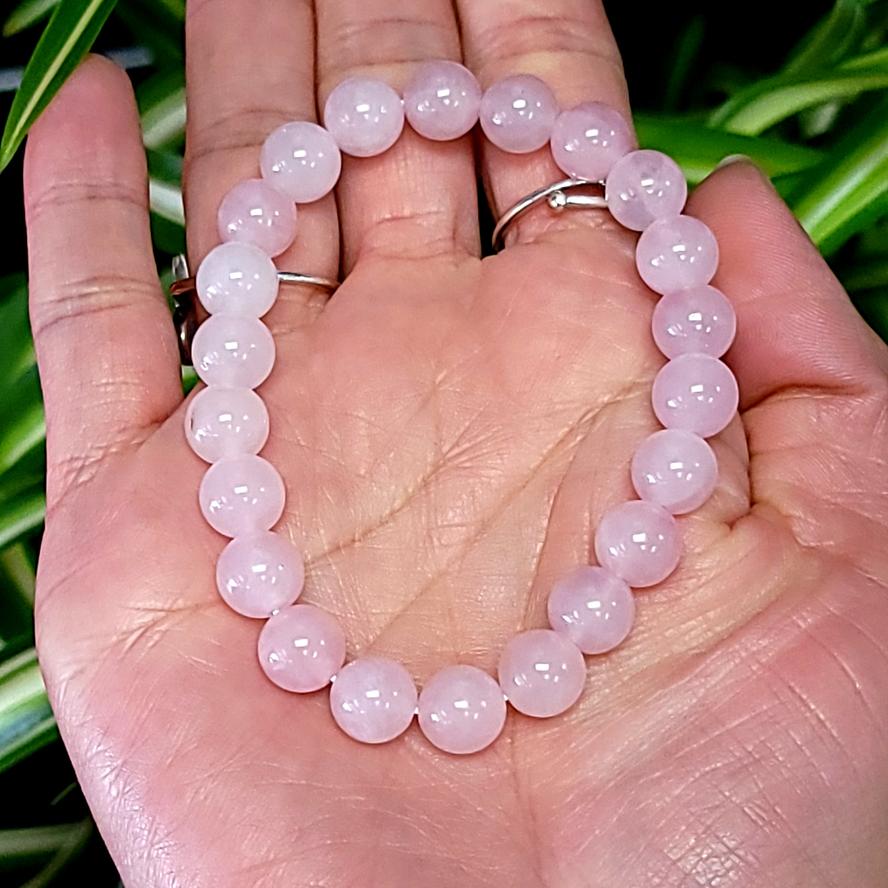 Rose Quartz Bead Bracelet 8mm