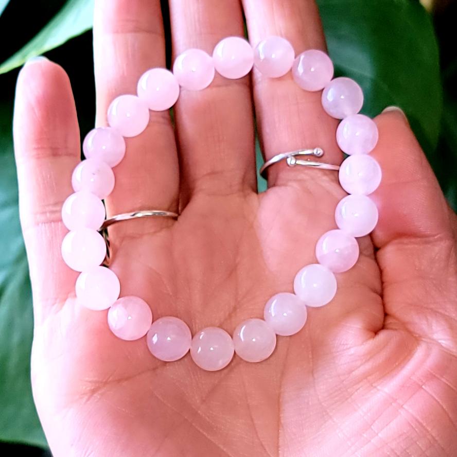 Rose Quartz Bead Bracelet 8mm