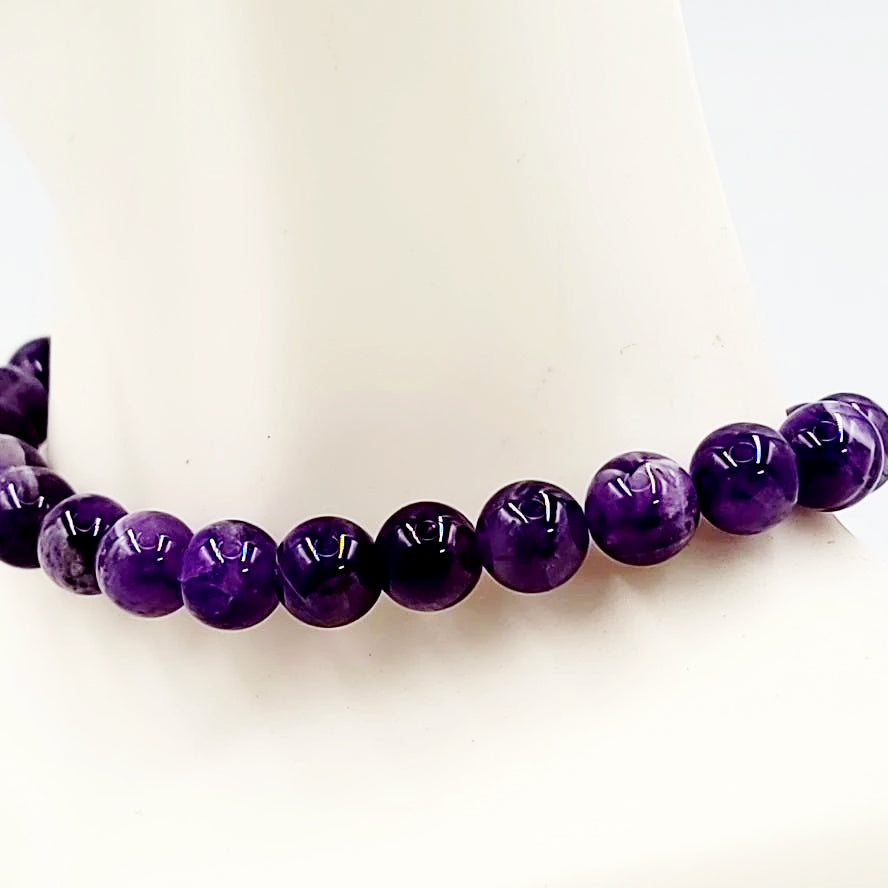 Amethyst Bead Bracelet 8mm - Elevated Metaphysical