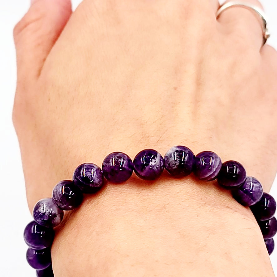 Amethyst Bead Bracelet 8mm - Elevated Metaphysical
