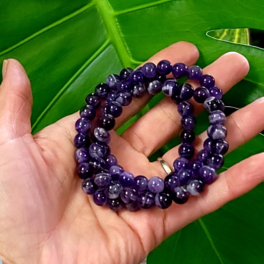 Amethyst Bead Bracelet 8mm - Elevated Metaphysical