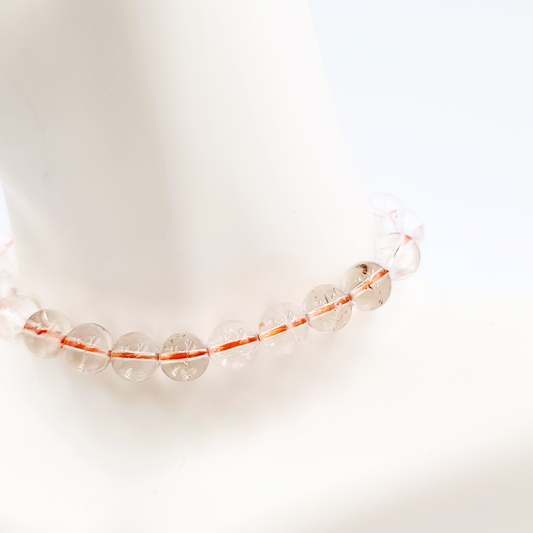 Rutilated Quartz Bead Bracelet 8mm - Elevated Metaphysical
