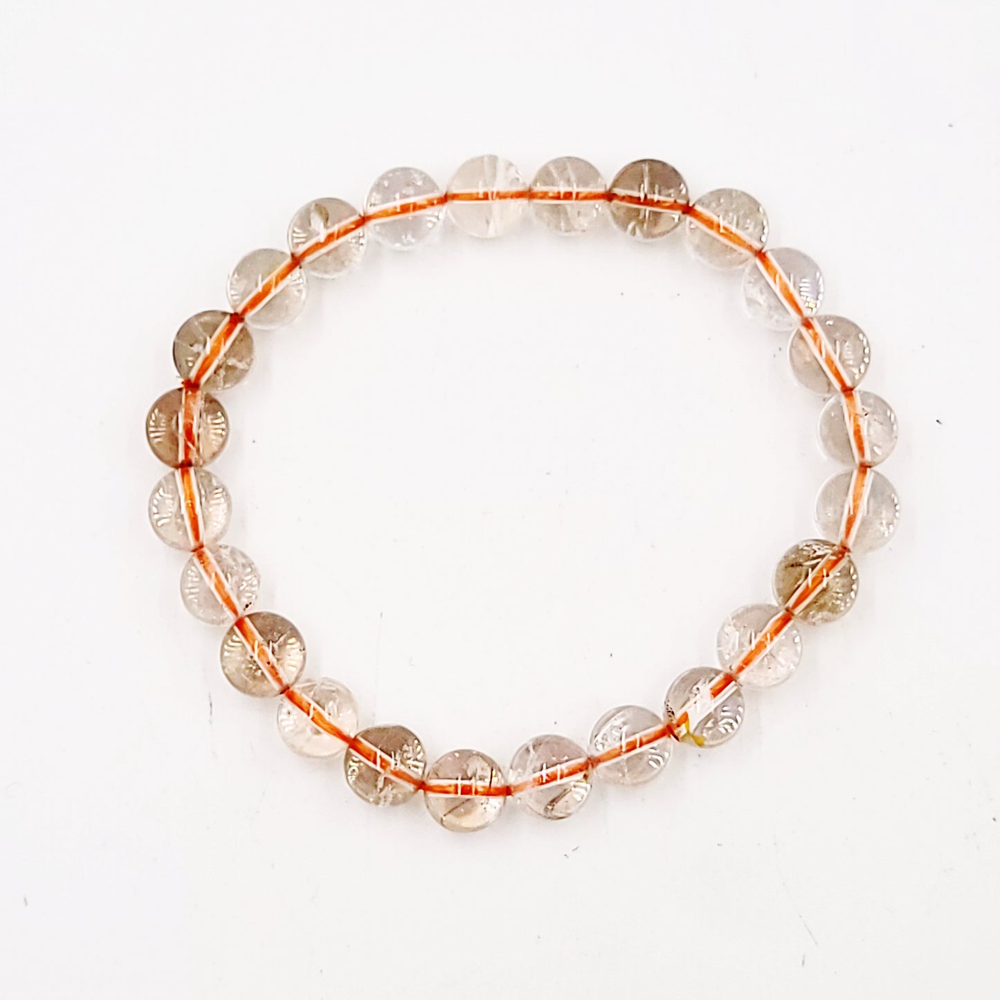 Rutilated Quartz Bead Bracelet 8mm - Elevated Metaphysical