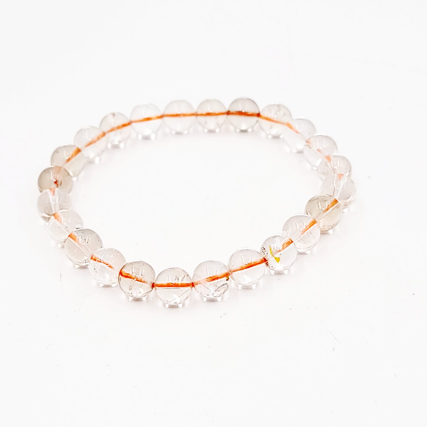 Rutilated Quartz Bead Bracelet 8mm - Elevated Metaphysical