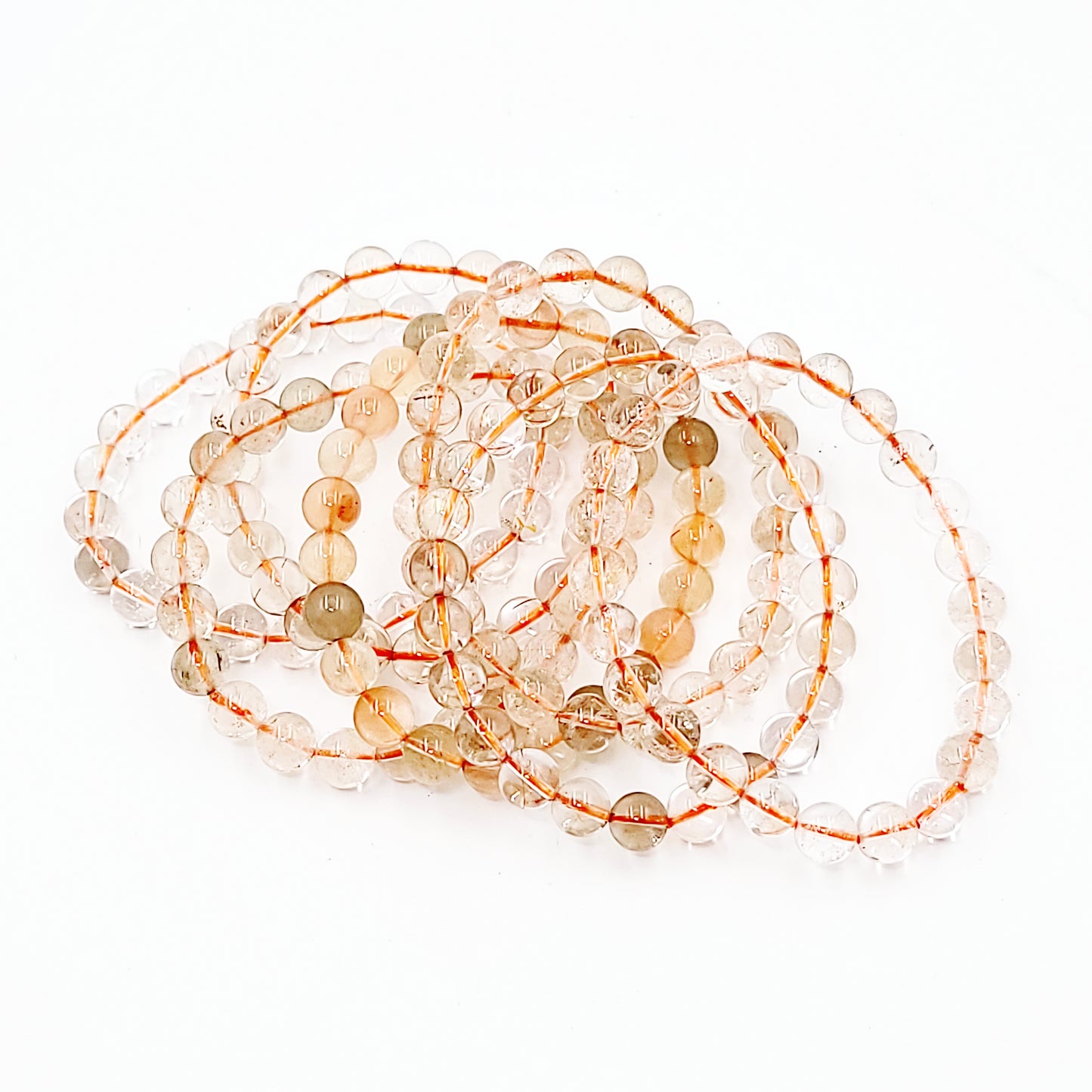 Rutilated Quartz Bead Bracelet 8mm - Elevated Metaphysical