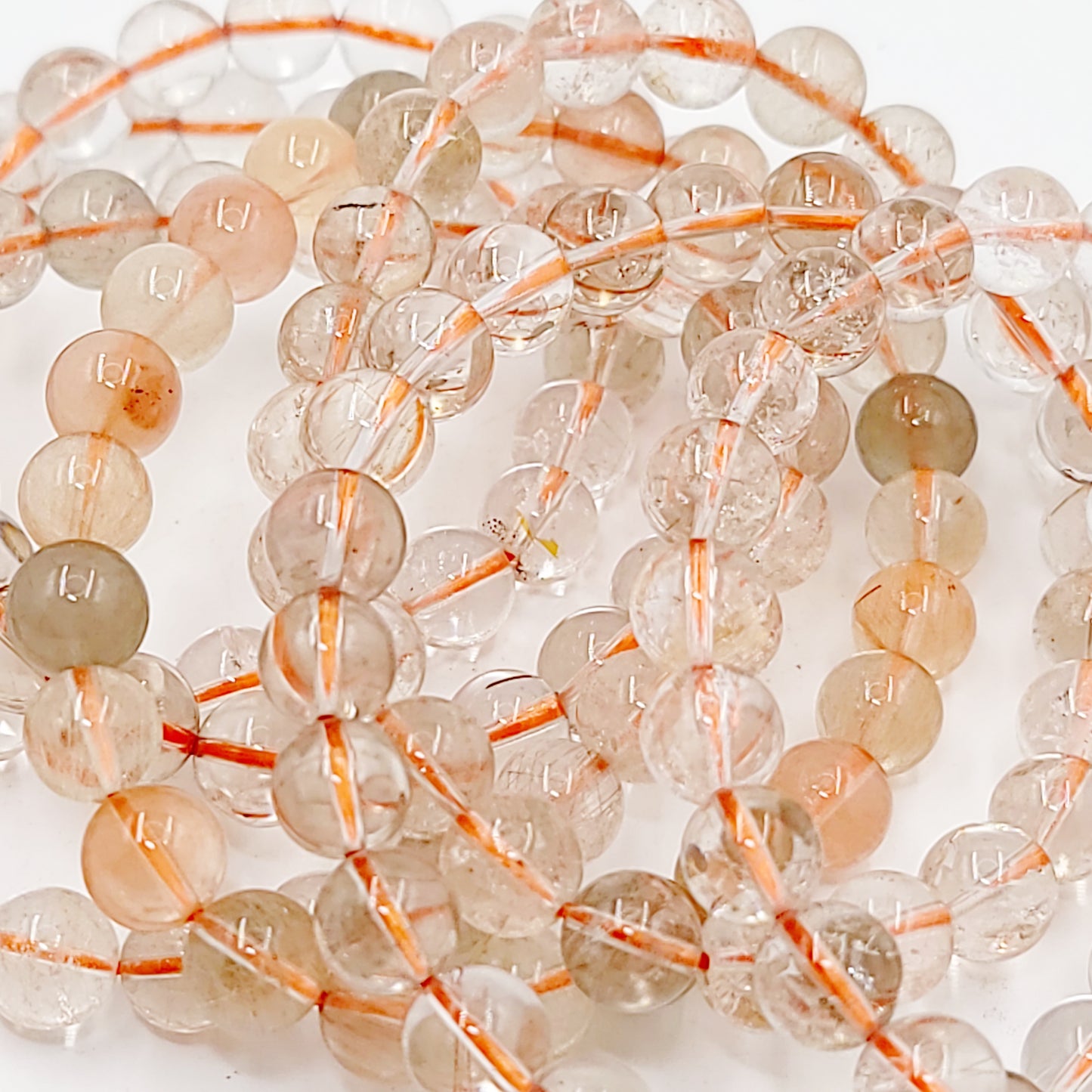 Rutilated Quartz Bead Bracelet 8mm - Elevated Metaphysical