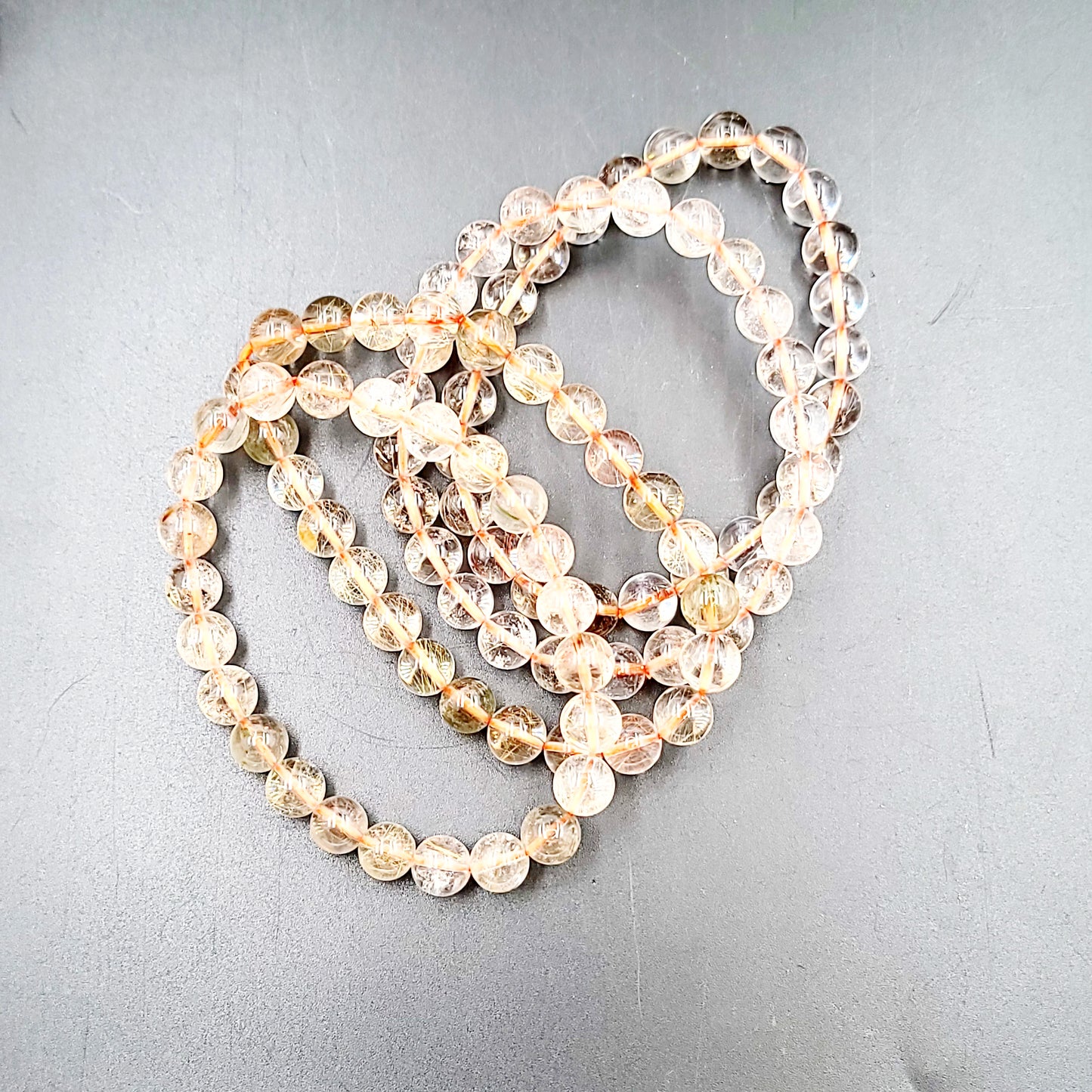 Rutilated Quartz Bead Bracelet 8mm - Elevated Metaphysical