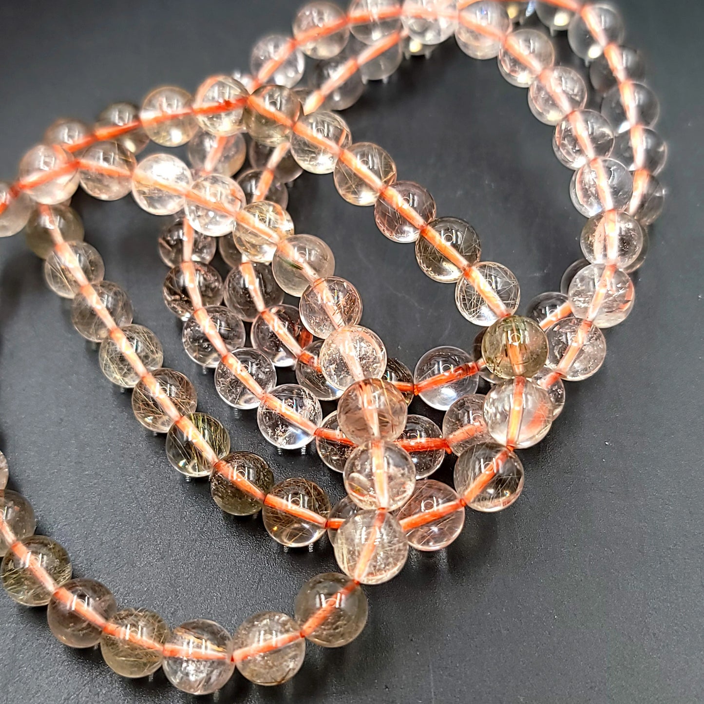 Rutilated Quartz Bead Bracelet 8mm - Elevated Metaphysical