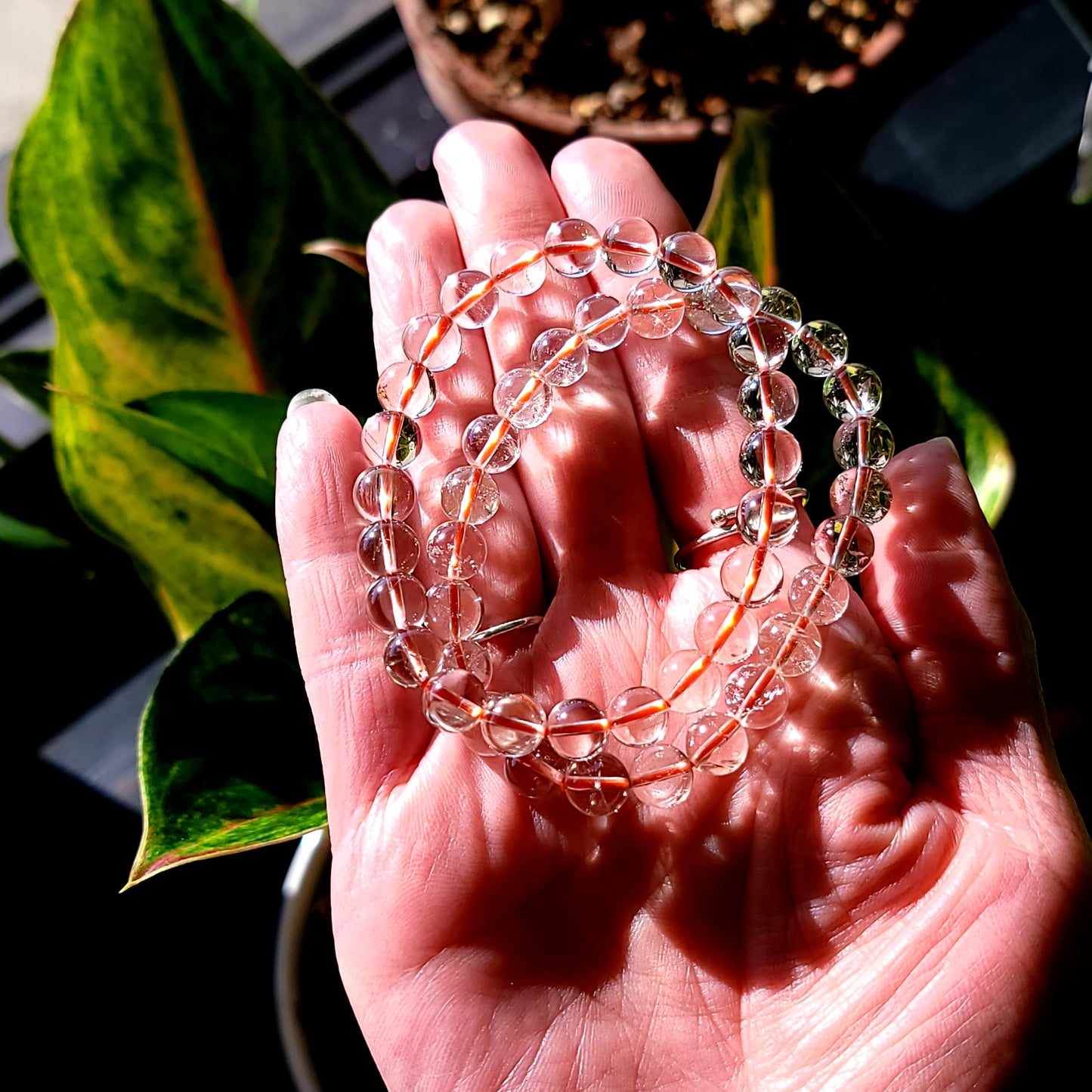Rutilated Quartz Bead Bracelet 8mm - Elevated Metaphysical
