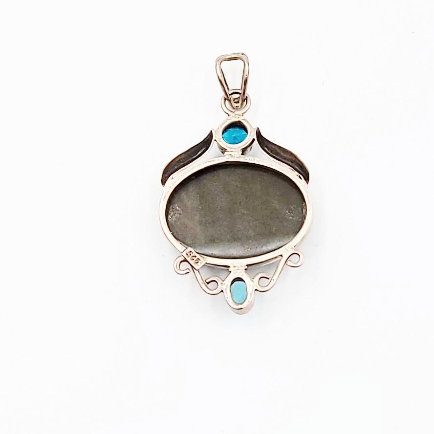 Gold Sheen Obsidian Pendant Sterling Silver - Elevated Metaphysical