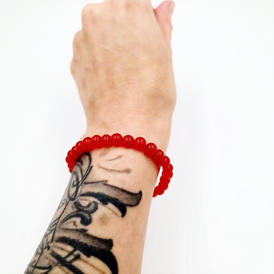 Carnelian Bead Bracelet 6mm