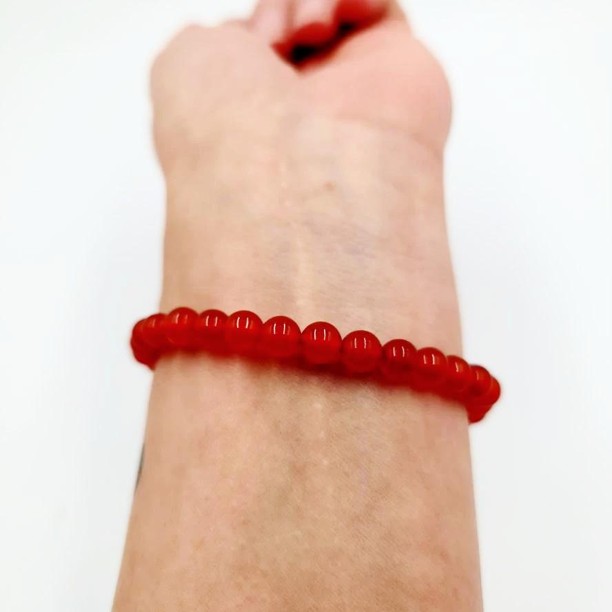 Carnelian Bead Bracelet 6mm