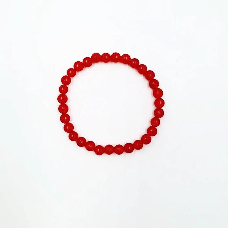 Carnelian Bead Bracelet 6mm