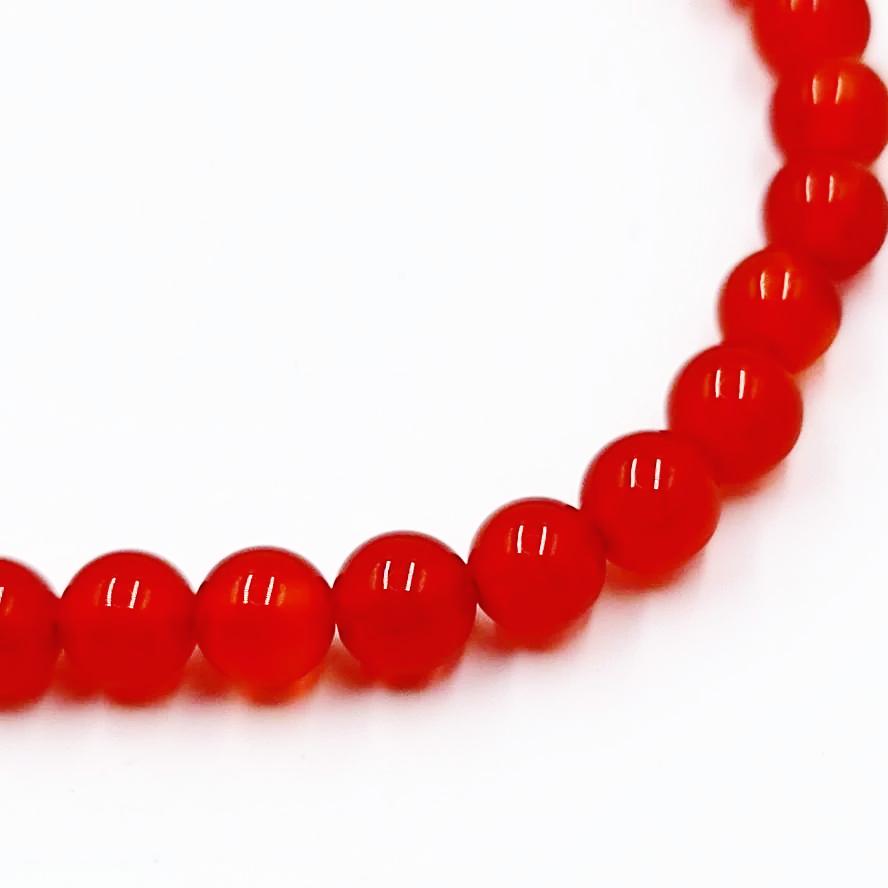 Carnelian Bead Bracelet 6mm