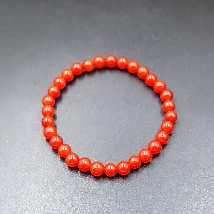 Carnelian Bead Bracelet 6mm