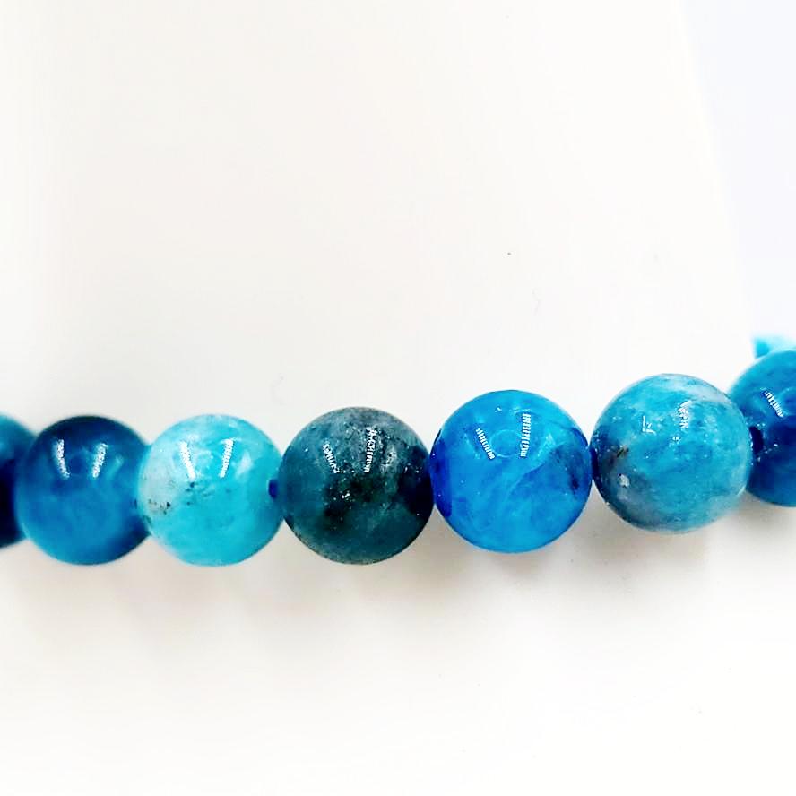 Blue Apatite Bead Bracelet 8mm - Elevated Metaphysical