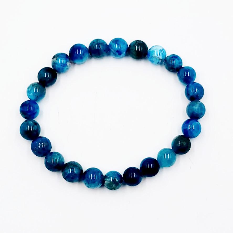 Blue Apatite Bead Bracelet 8mm - Elevated Metaphysical