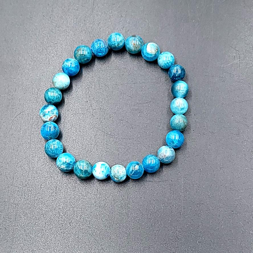 Blue Apatite Bead Bracelet 8mm - Elevated Metaphysical