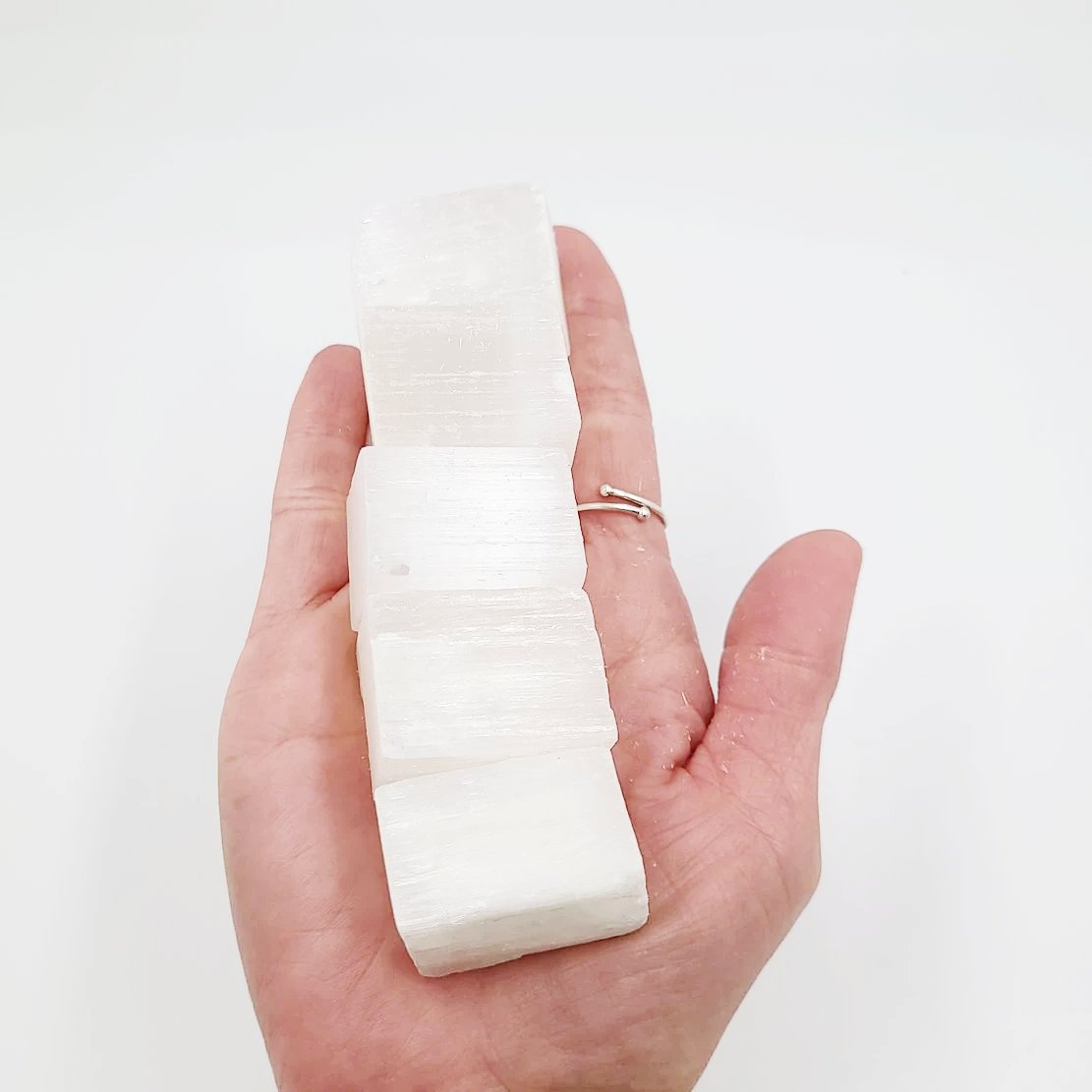 Selenite Stick Wand Rough Cube 1-1.5" 3-4cm