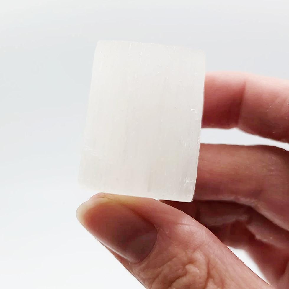 Selenite Stick Wand Rough Cube 1-1.5" 3-4cm