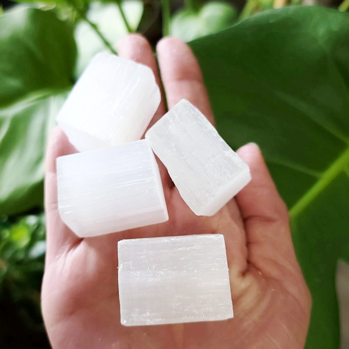 Selenite Stick Wand Rough Cube 1-1.5" 3-4cm
