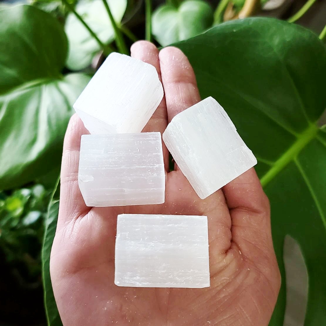 Selenite Stick Wand Rough Cube 1-1.5" 3-4cm