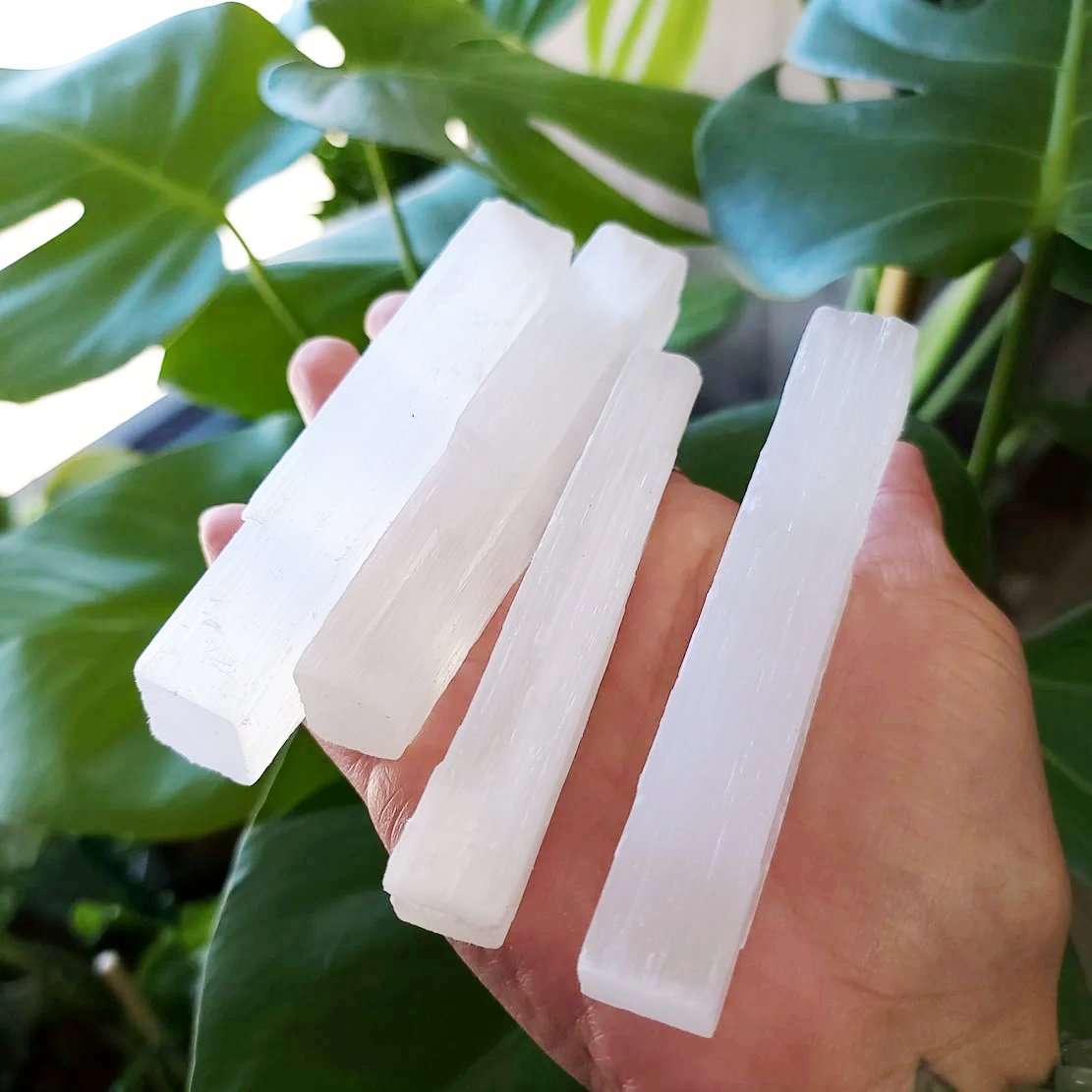 Selenite Stick Wand Rough 4" 10-11cm