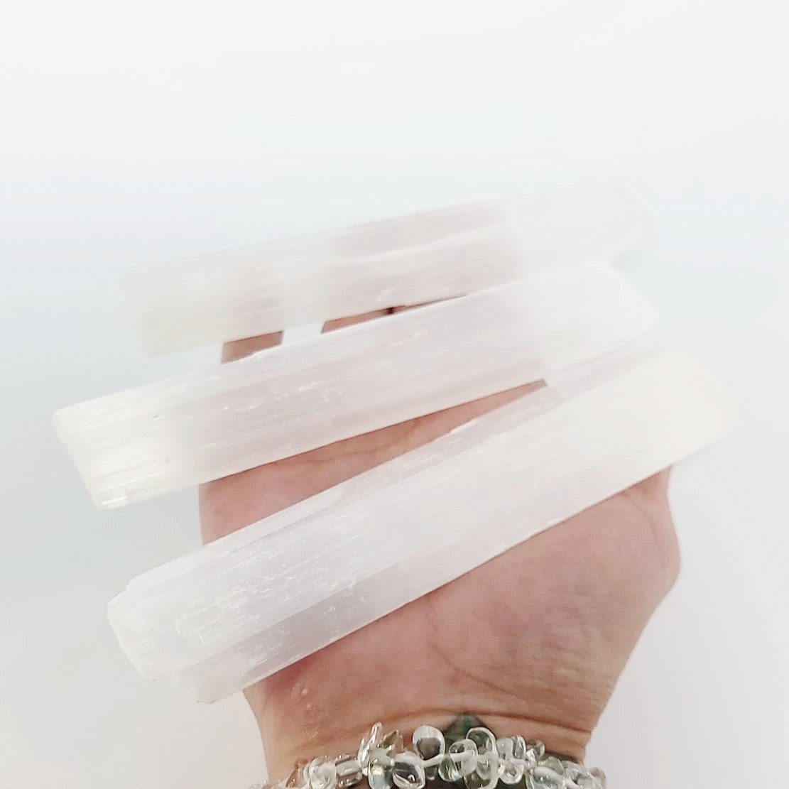 Selenite Plate Stick Rough 5.5" 14cm 50-100g - Elevated Metaphysical