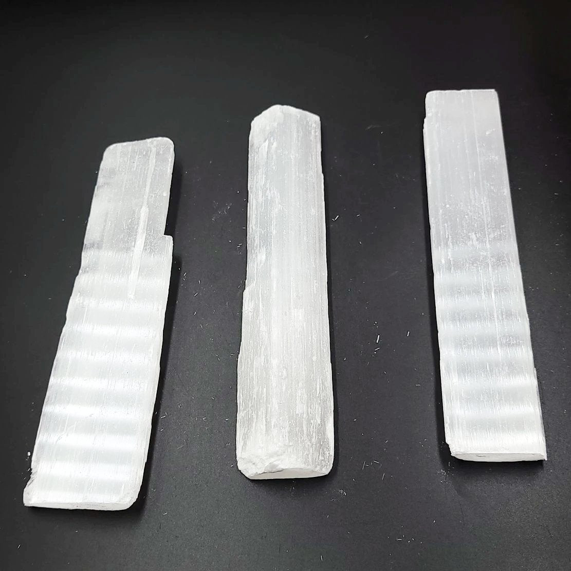 Selenite Plate Stick Rough 5.5" 14cm 100-200g - Elevated Metaphysical