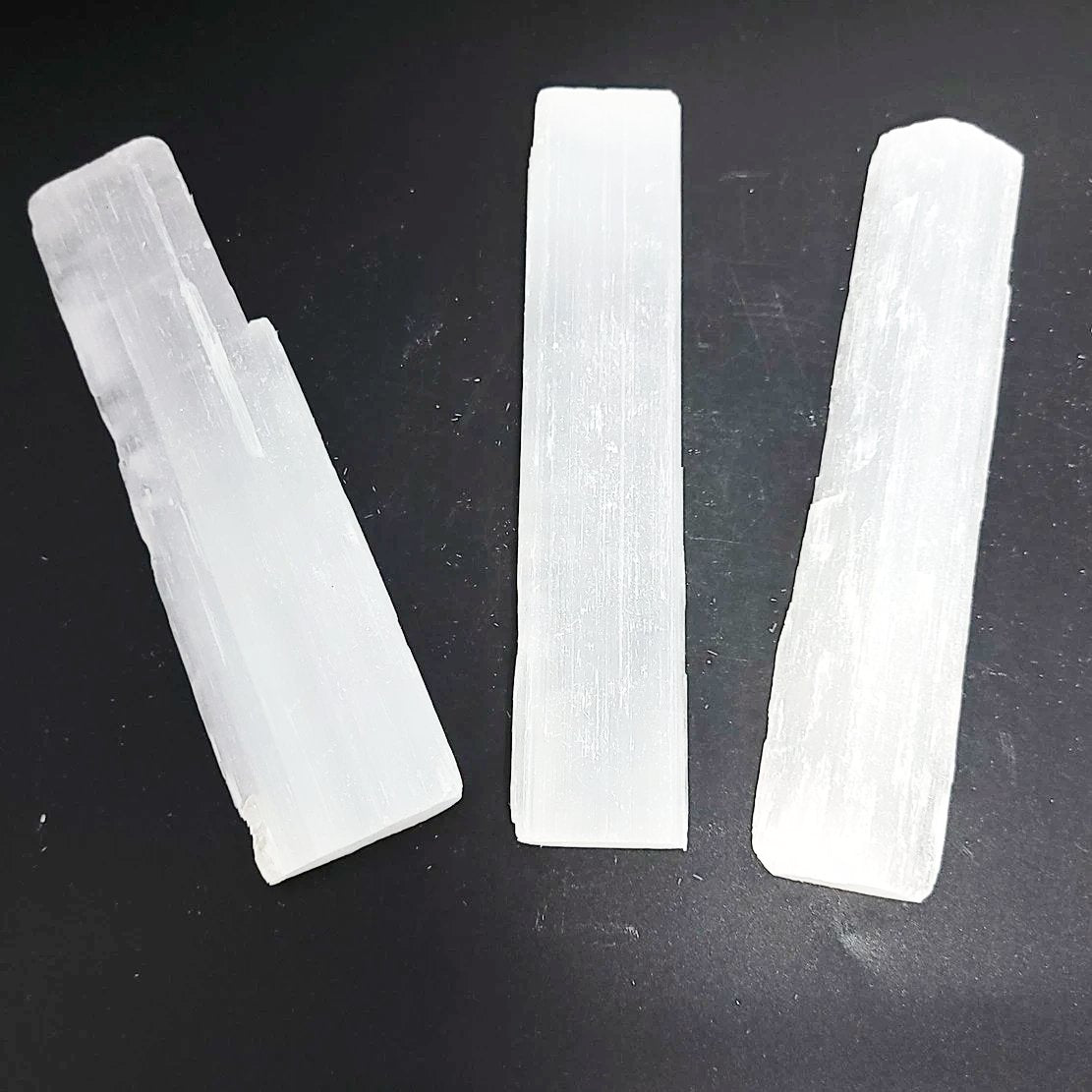 Selenite Plate Stick Rough 5.5" 14cm 100-200g - Elevated Metaphysical