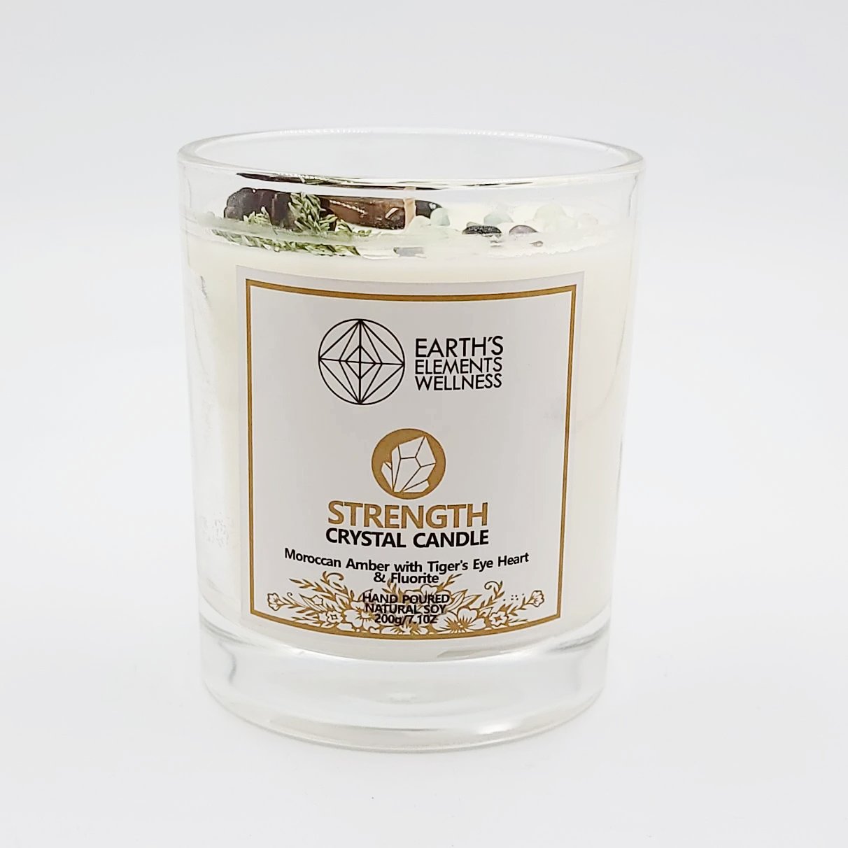 Strength Crystal Candle Scented 7.1oz 200g - Elevated Metaphysical