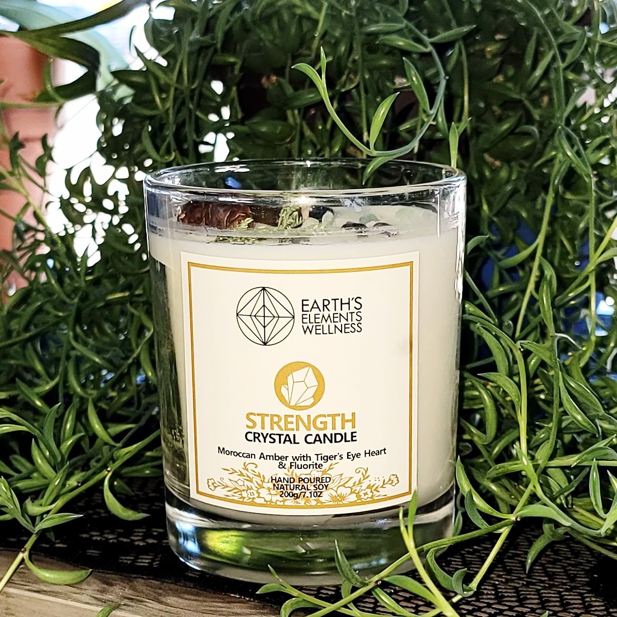 Strength Crystal Candle Scented 7.1oz 200g - Elevated Metaphysical