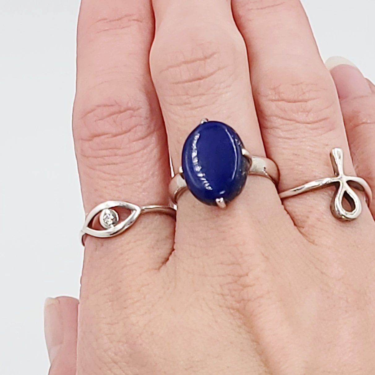 Lapis Lazuli Ring 10 ct Sterling Silver Ring - Elevated Metaphysical