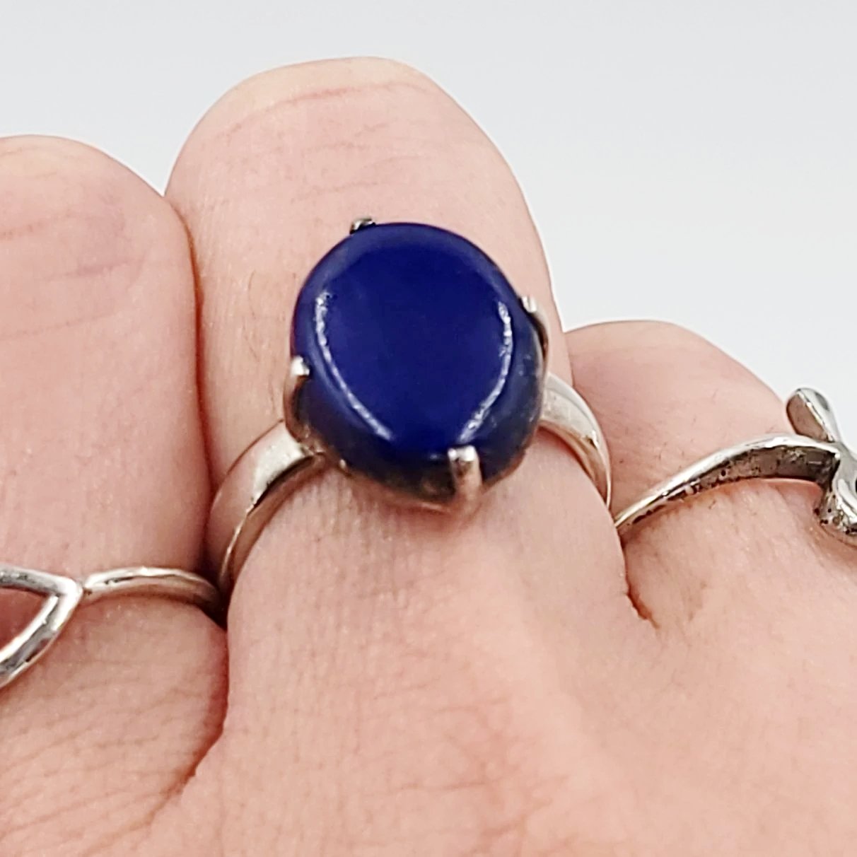 Lapis Lazuli Ring 10 ct Sterling Silver Ring - Elevated Metaphysical