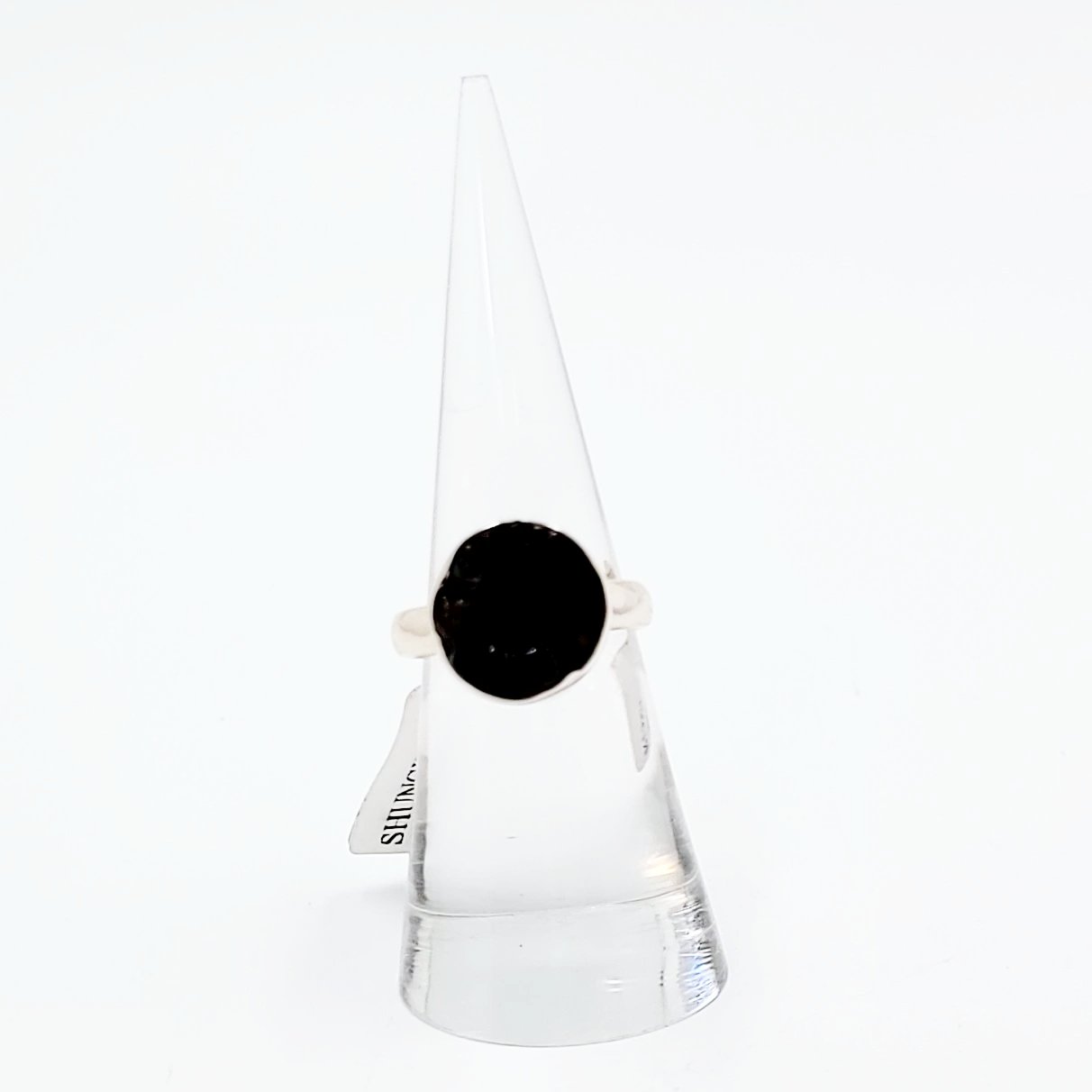 Shungite Ring Sterling Silver Rough Stone - Elevated Metaphysical