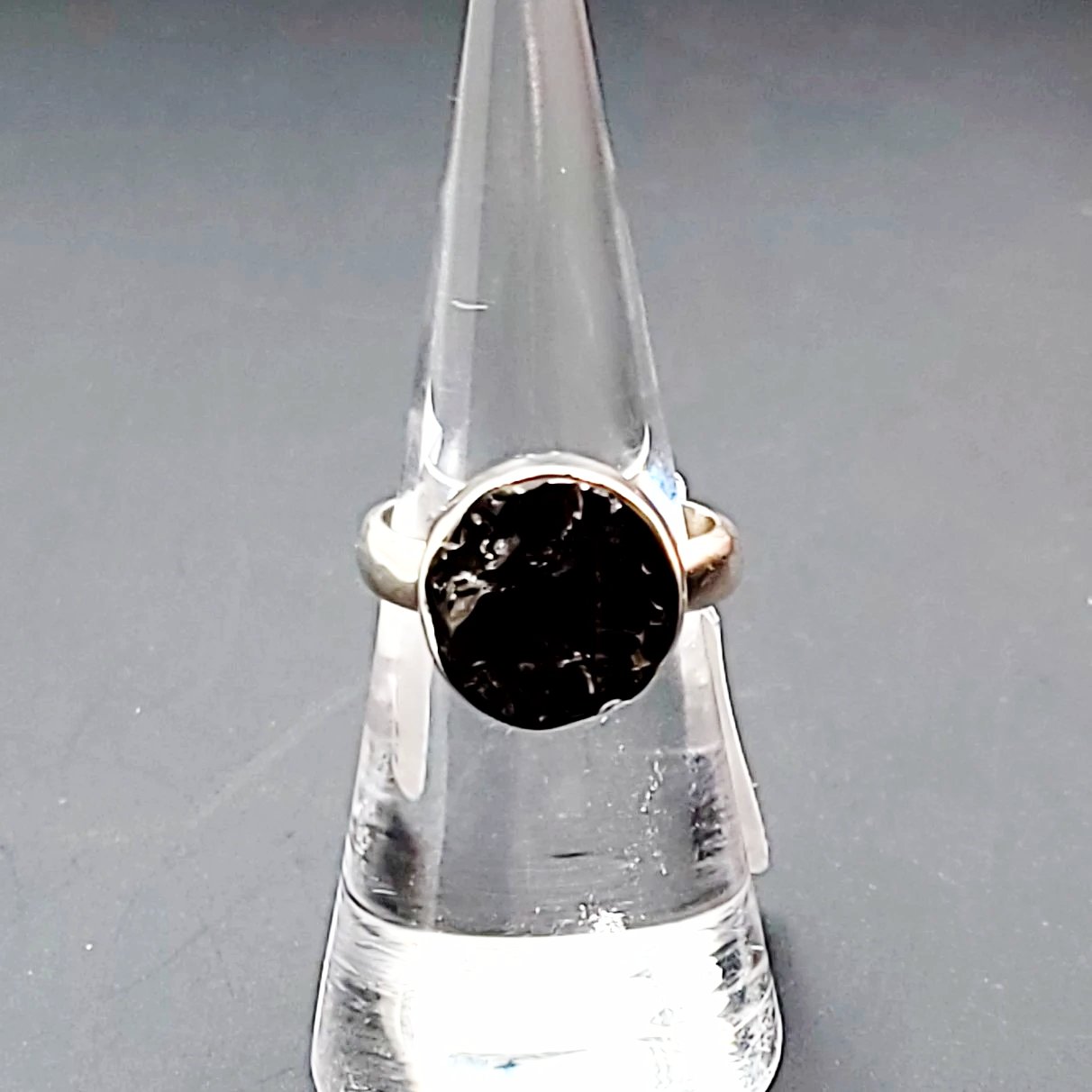 Shungite Ring Sterling Silver Rough Stone - Elevated Metaphysical