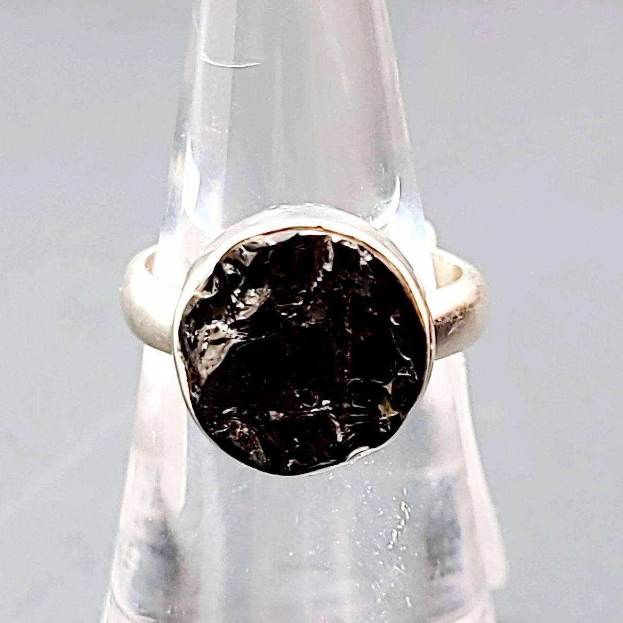 Shungite Ring Sterling Silver Rough Stone - Elevated Metaphysical