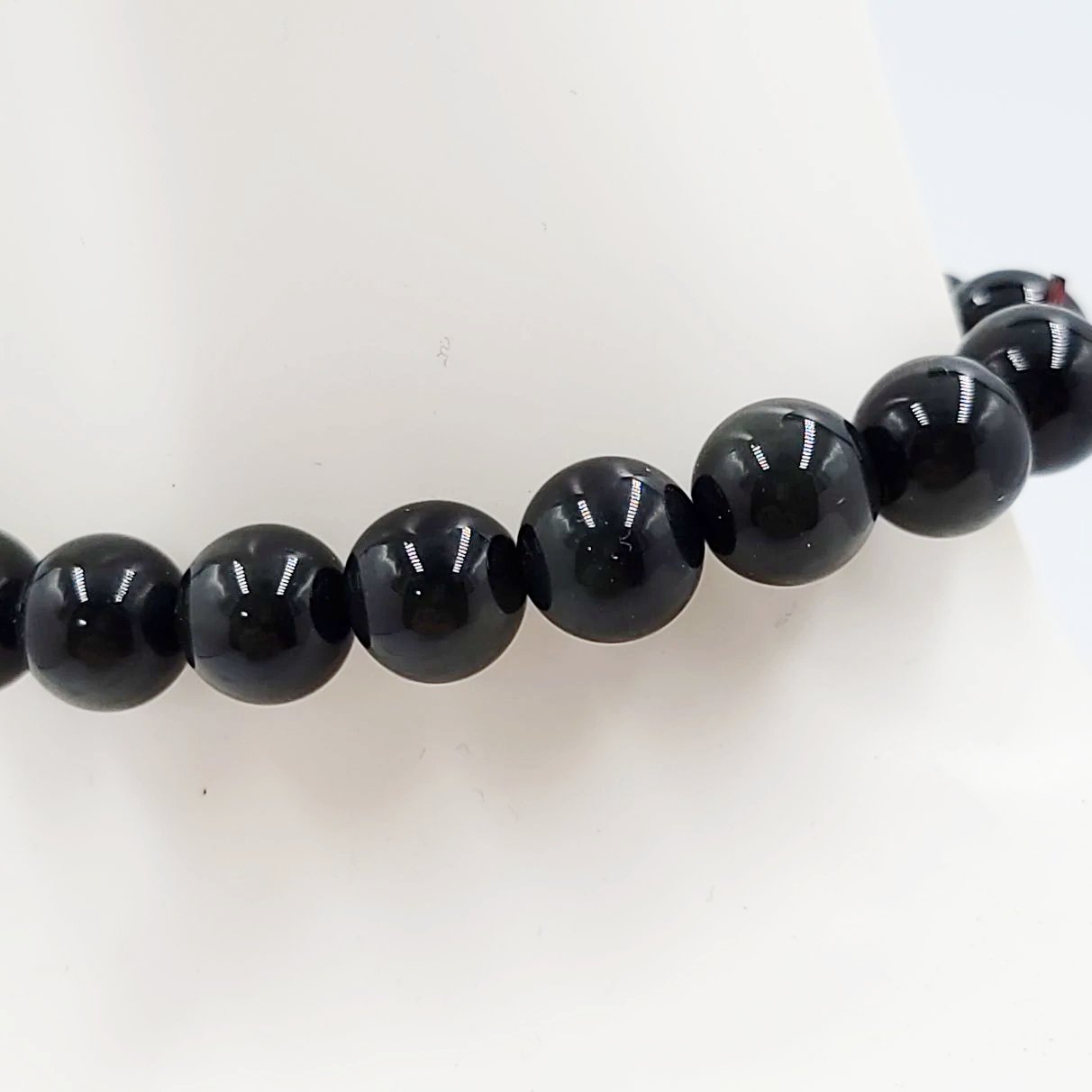 Black Obsidian Bead Bracelet 8mm