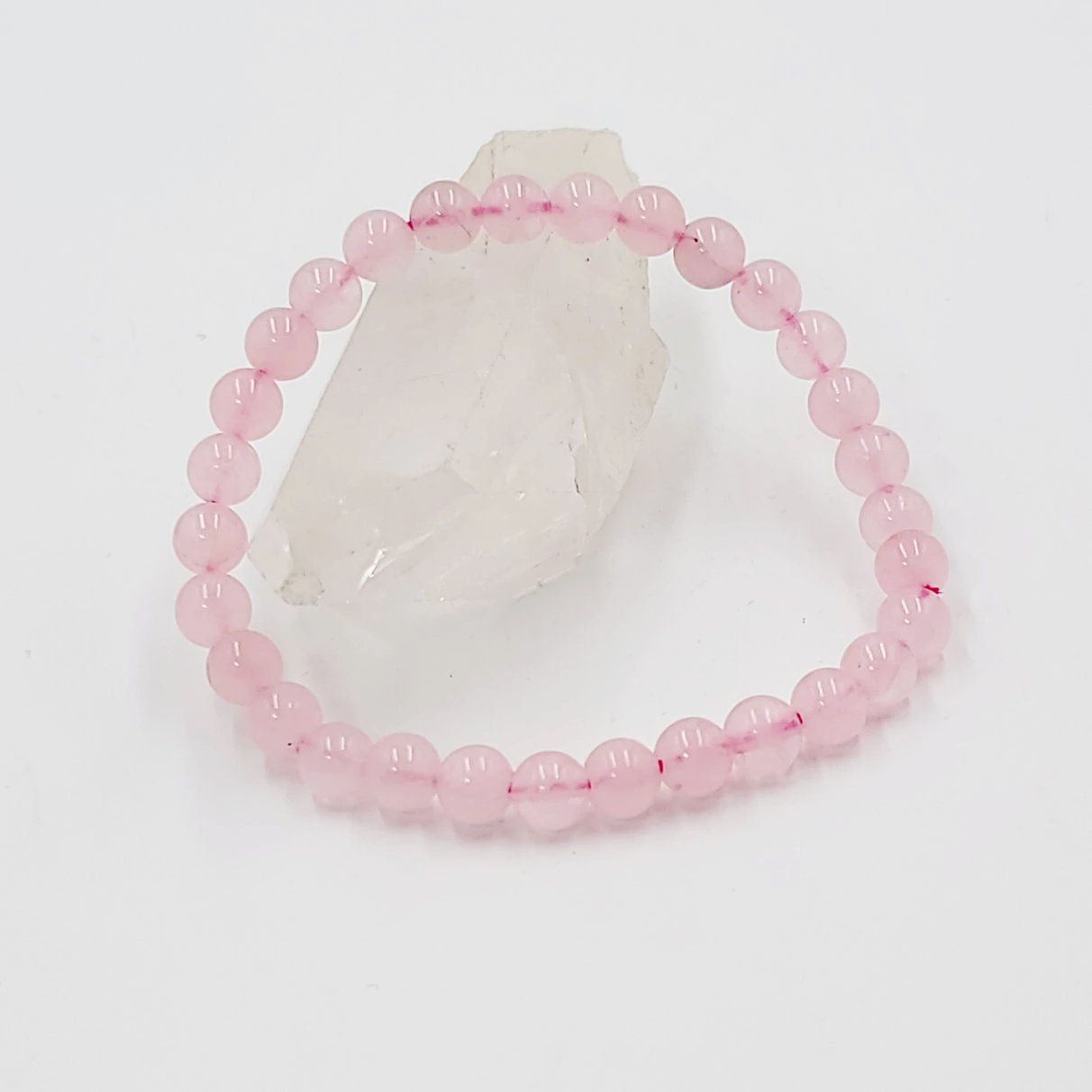 Rose Quartz Bead Bracelet 6mm
