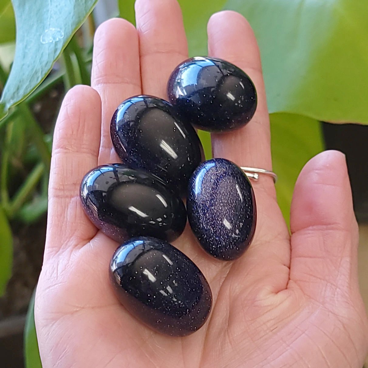 Blue Sandstone Tumbled Stone Blue Goldstone