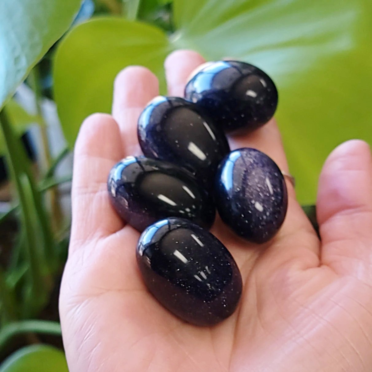 Blue Sandstone Tumbled Stone Blue Goldstone