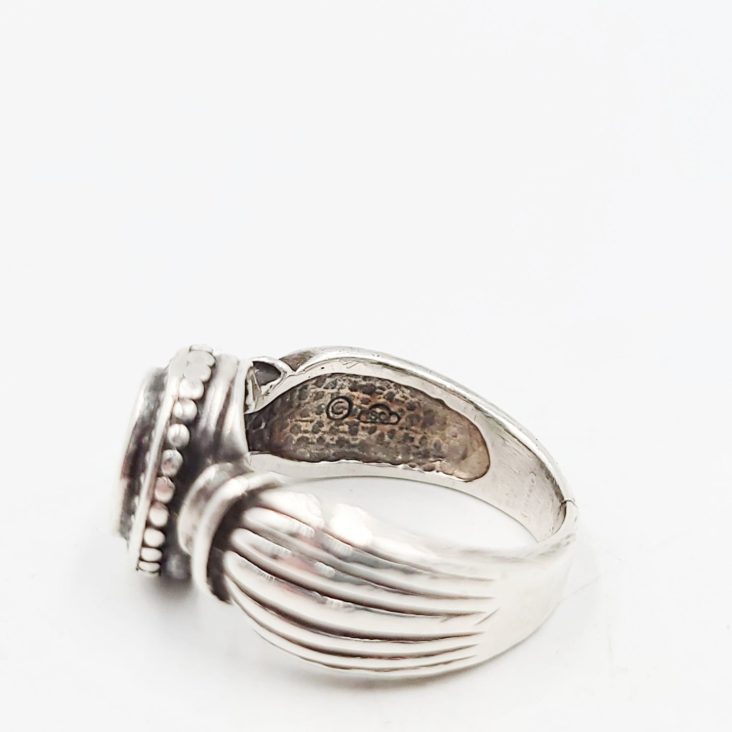 Green Tourmaline Ring Sterling Silver Band Verdelite - Elevated Metaphysical