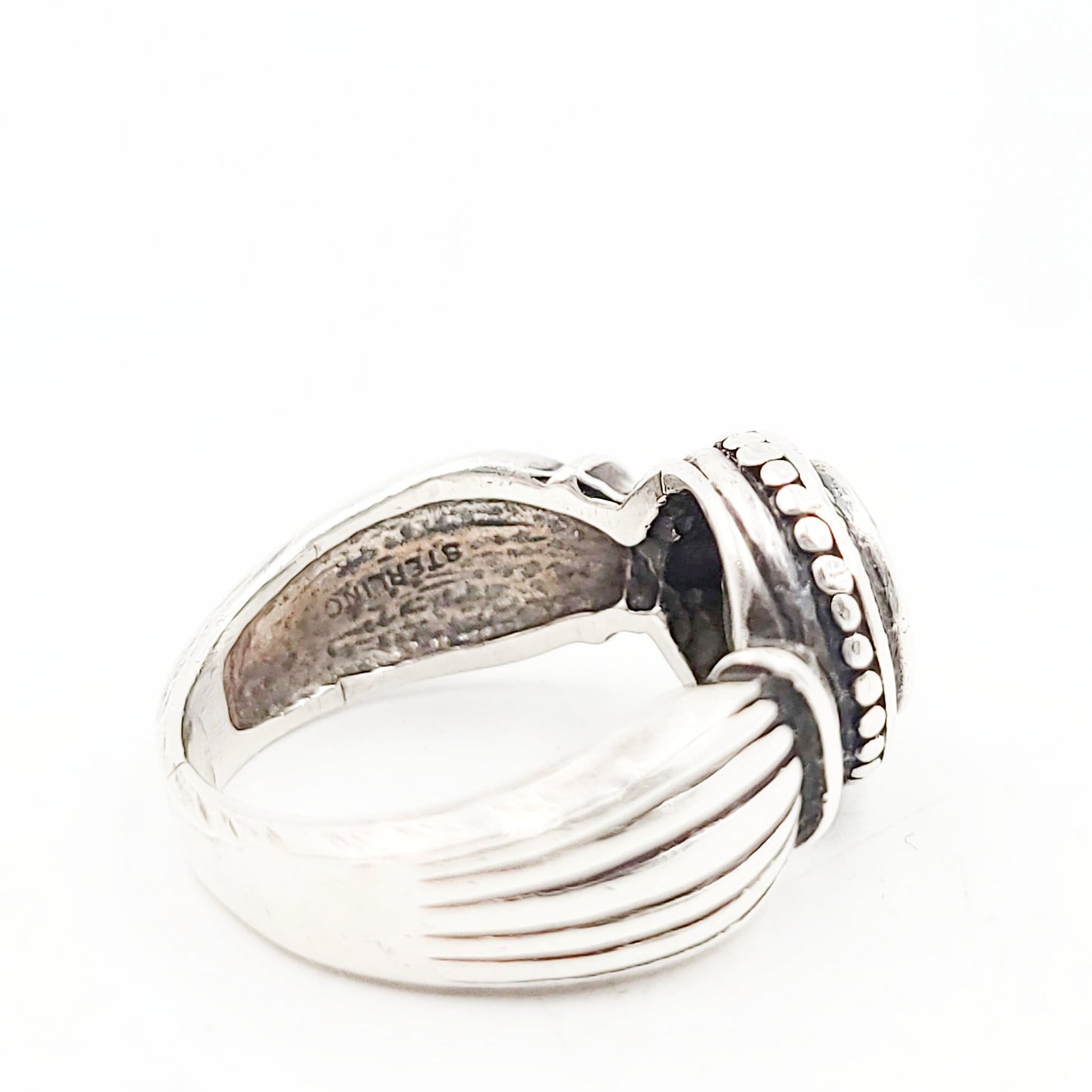 Green Tourmaline Ring Sterling Silver Band Verdelite - Elevated Metaphysical