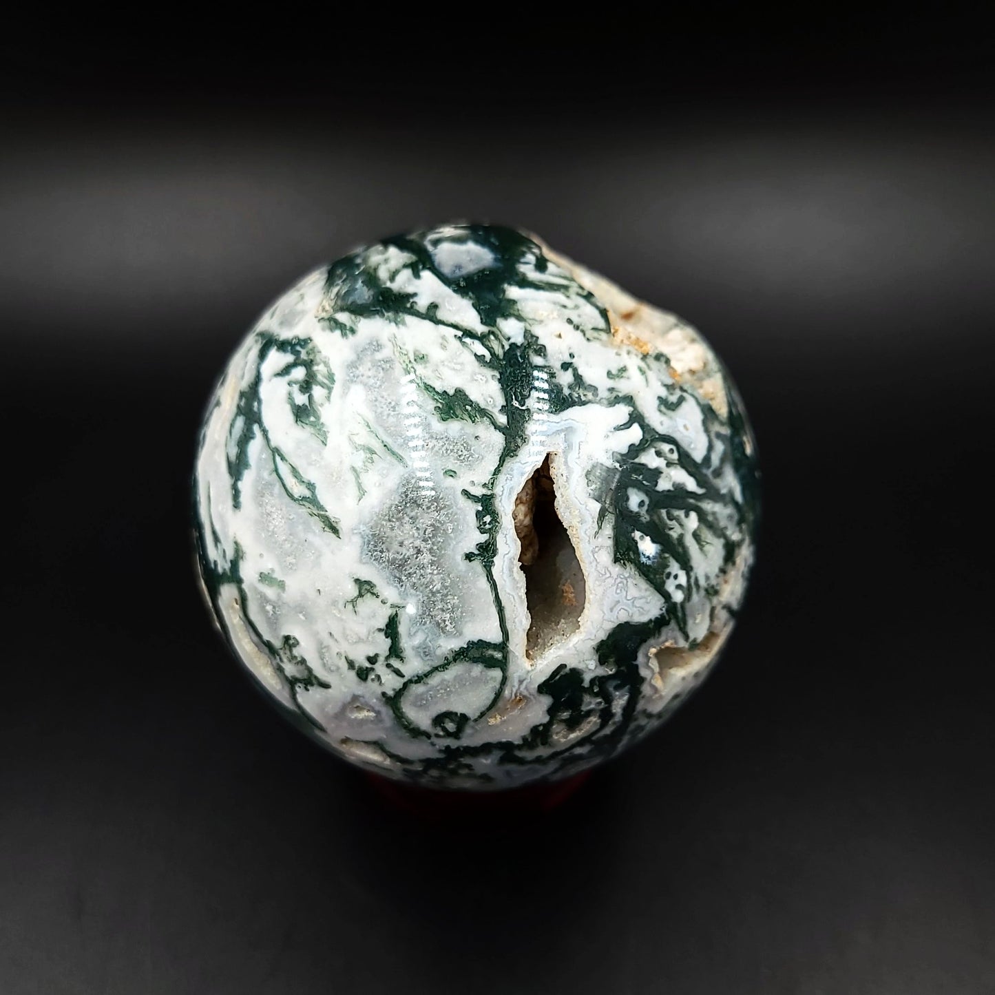 Moss Agate Sphere 3" 75mm 19.2oz 545g