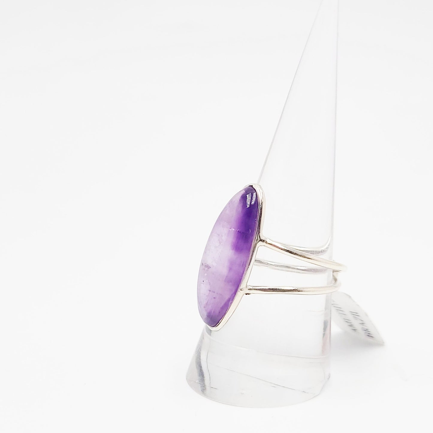 Amethyst Ring Sterling Silver Band Oval Size 9