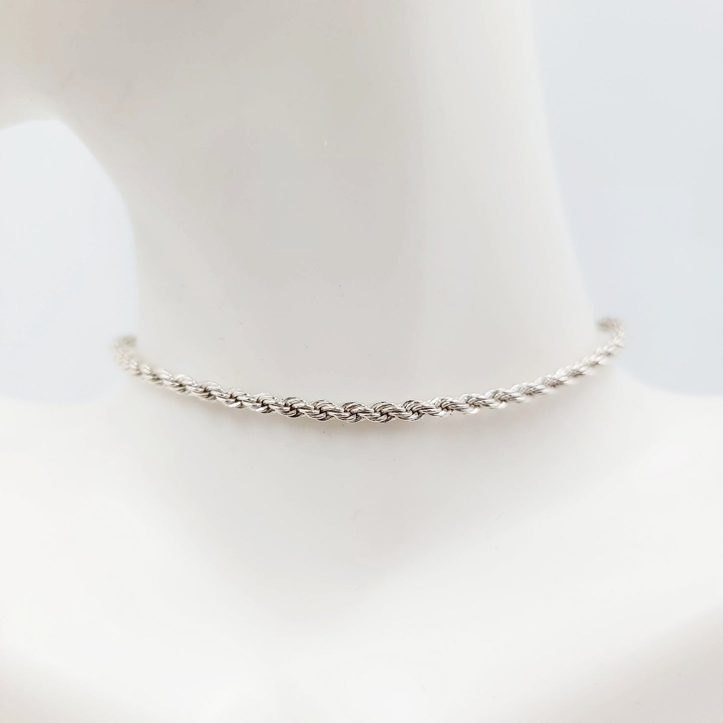 Sterling Silver Rope Bracelet 7" 3.3g 2.2mm