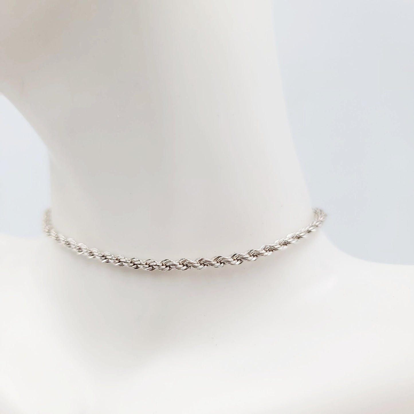 Sterling Silver Rope Bracelet 7" 3.3g 2.2mm