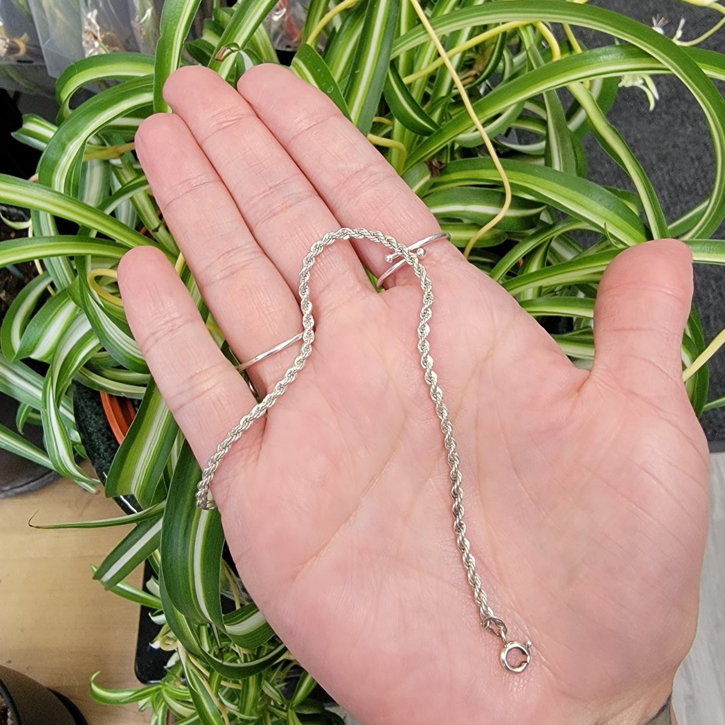 Sterling Silver Rope Bracelet 7" 3.3g 2.2mm